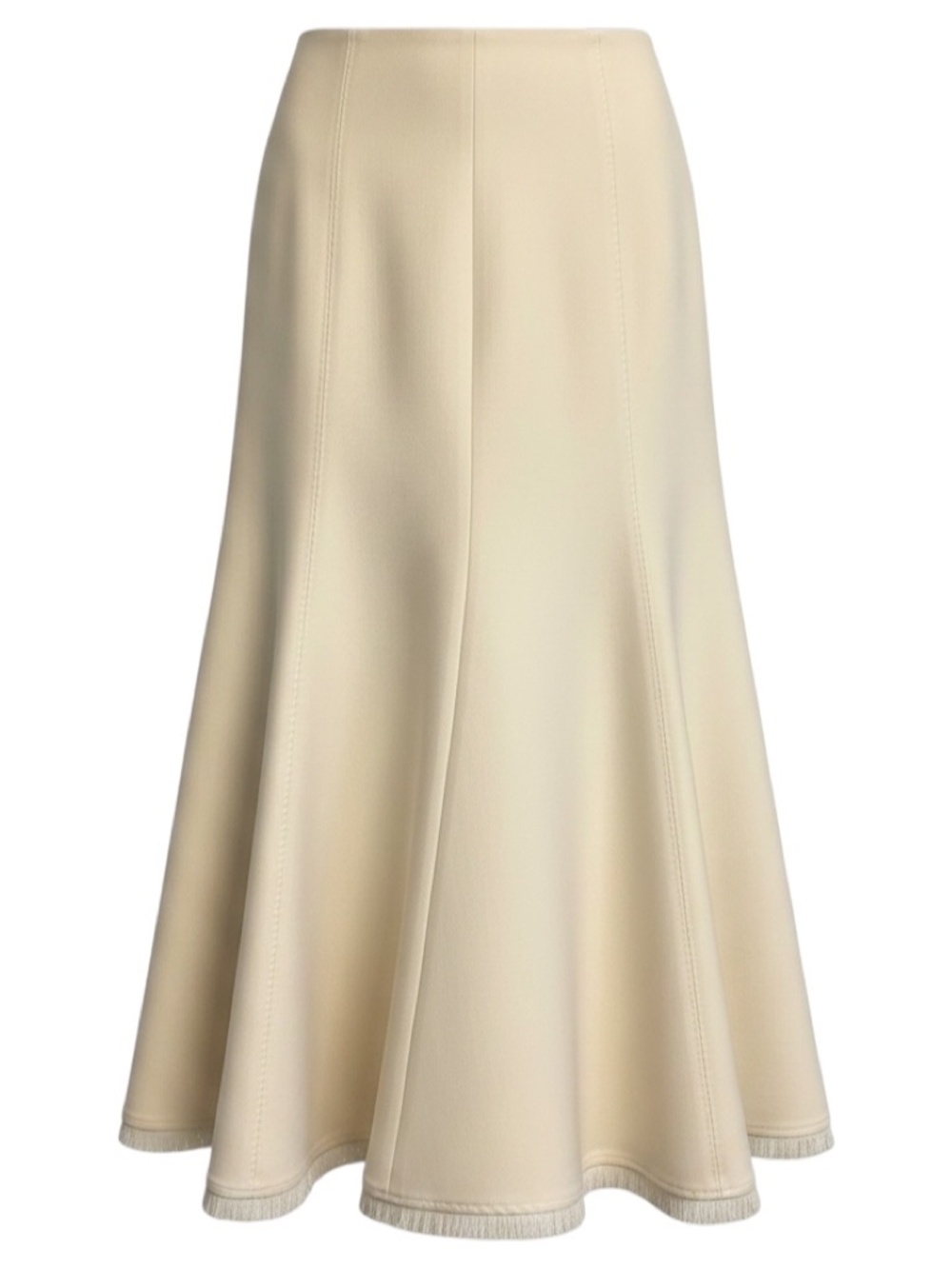 GABRIELA HEARST IVORY WOOL AND SILK MIDI SKIRT